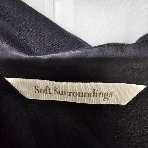 Soft Surroundings Black Maxi Dress Jersey Goth Minimalist Zip Shift XL - Picture 9 of 12